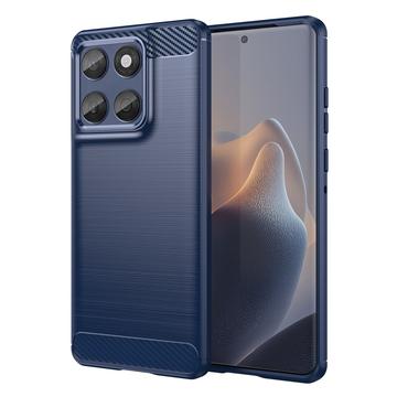 Motorola Edge 60/60 Fusion Gebürstete TPU Hülle - Karbonfaser - blau