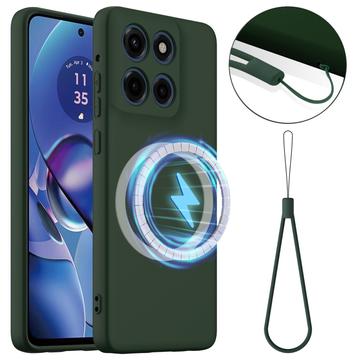 Motorola Edge 60 Stylus Liquid Silikonhülle - MagSafe-kompatibel - Dunkel Grün