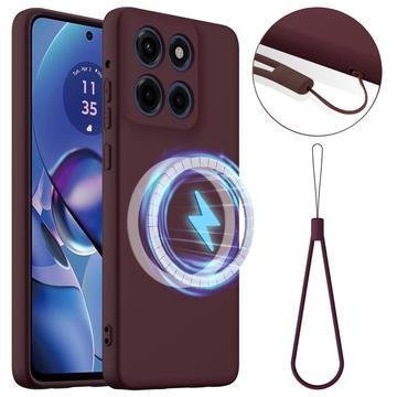 Motorola Edge 60 Stylus Liquid Silikonhülle - MagSafe-kompatibel - Weinrot