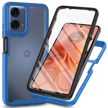 Motorola Moto E14/G24/G04/G04s 360 Schutz Hülle - Blau / Durchsichtig