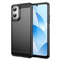 Motorola Moto G06/G06 Power Gebürstete TPU Hülle - Karbonfaser - Schwarz