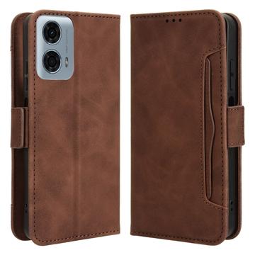 Motorola Moto G34 Wallet Hülle mit Kartenhalter - Braun