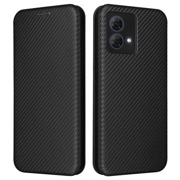 Motorola Moto G84 Flip Hülle - Karbonfaser - Schwarz