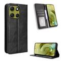 Motorola Moto G86 Power Retro Wallet Schutzhülle mit Magnetverschluss - Schwarz
