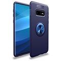 Samsung Galaxy S10+ Magnetische Schutzhülle mit Ring Halter - Blau