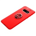 Samsung Galaxy S10+ Magnetische Schutzhülle mit Ring Halter - Rot