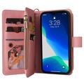 Mehrzweck-Serie iPhone 14 Pro Max Schutzhülle mit Geldbörse - Pink