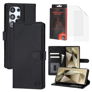 Samsung Galaxy S24 Ultra MyTPhone CardMate Leder Wallet Hülle - Schwarz