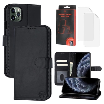 iPhone 11 Pro Max MyTPhone CardMate Leder Wallet Hülle - Schwarz