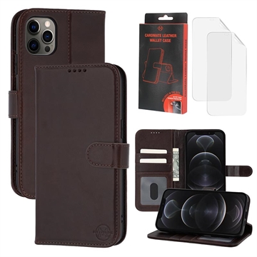 iPhone 12/12 Pro MyTPhone CardMate Leder Wallet Hülle - dunkelbraun