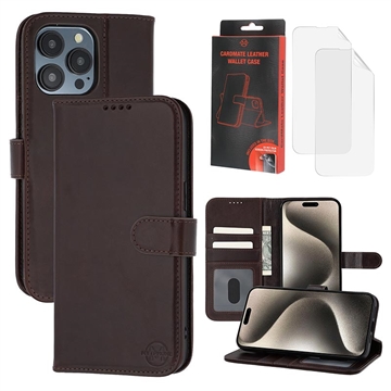 iPhone 15 Pro Max MyTPhone CardMate Leder Wallet Hülle - dunkelbraun