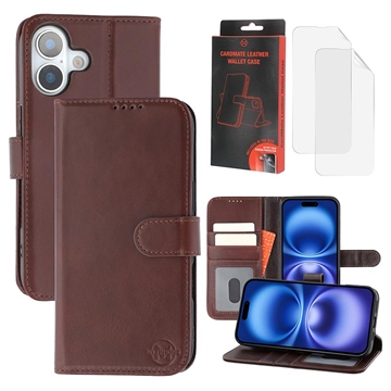 iPhone 17 MyTPhone CardMate Leder Wallet Hülle - dunkelbraun