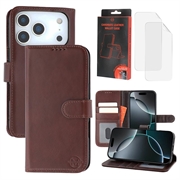 iPhone 17 Pro MyTPhone CardMate Leder Wallet Hülle - dunkelbraun