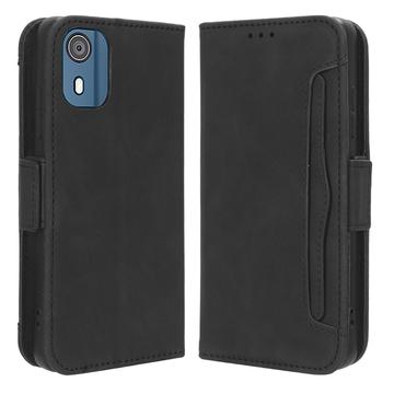 Nokia C02 Wallet Hülle mit Kartenhalter - Schwarz