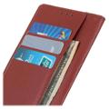 Nokia C2 2nd Edition Wallet Schutzhülle mit Magnetverschluss - Braun