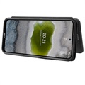 Nokia X10/X20 Flip Hülle - Karbonfaser - Schwarz