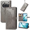 Nothing Phone (3a) Mandala Serie Wallet Hülle - Grau