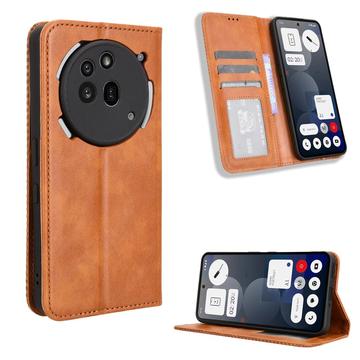 Nothing Phone (3a) Pro Wallet Schutzhülle mit Magnetverschluss - braun