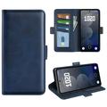 Nothing Phone (3a) Pro Wallet Hülle mit Magnetverschluss - Kalb Textur - blau
