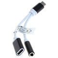 OTB 2-in-1 USB-C / 3.5mm Lade & Audio Adapter - Weiß