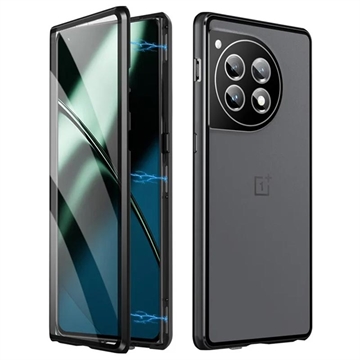 iPhone 14 Plus Magnetisches Hülle mit Panzerglas - 9H - Schwarz