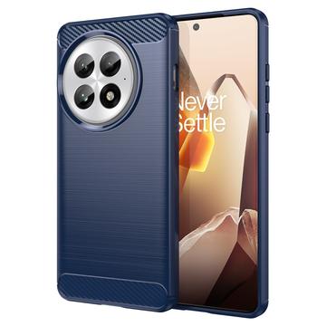 OnePlus 13 Gebürstete TPU Hülle - Karbonfaser - Blau