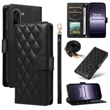 OnePlus Ace 5 Racing/Nord CE5 Luxus Gesteppte Wallet Hülle - schwarz
