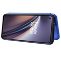 OnePlus Nord CE 5G Flip Hülle - Karbonfaser - Blau