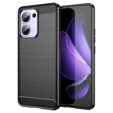 Oppo Reno13 F Gebürstete TPU Hülle - Karbonfaser - Schwarz