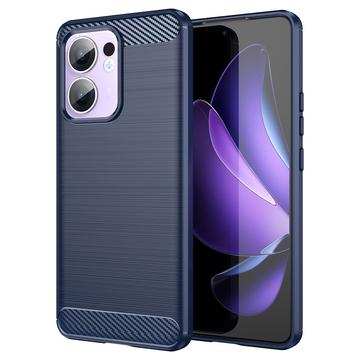 Oppo Reno13 F Gebürstete TPU Hülle - Karbonfaser - Blau