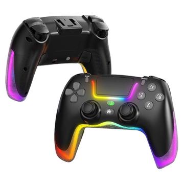 P07 Dazzle Lighting Wireless Bluetooth Controller für PS4/Android/iOS/Switch/PC - Schwarz