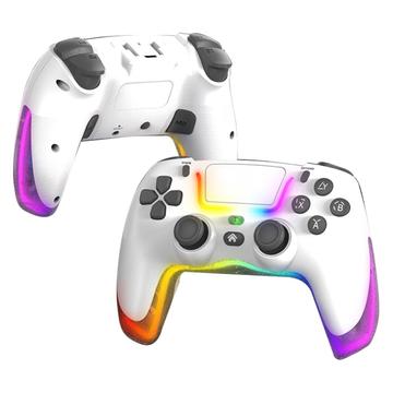 P07 Dazzle Lighting Wireless Bluetooth Controller für PS4/Android/iOS/Switch/PC - Weiß