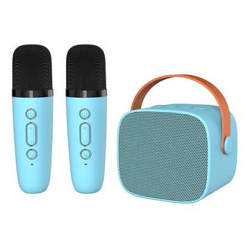 P2 Kinder Karaoke Bluetooth Lautsprecher mit 2 Mikrofonen - Blau