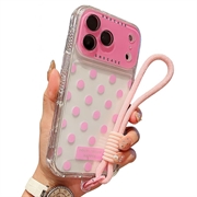 iPhone 17 Pro PC / TPU-Hülle mit Objektiv Film & Riemen - Polka Dot - Rosa