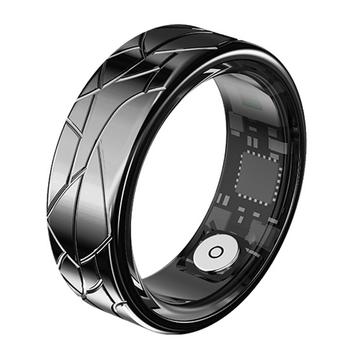 PX02 Crack Design Multifunktions-Smart-Ring mit Fotokontrolle - Größe: 21.5mm - Schwarz