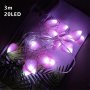 Rosa LED-Lichterkette mit Herzen - 3m