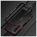 Polar Lights Style Sony Xperia 1 IV Metall Bumper - Schwarz / Rot