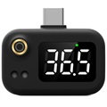 Portables Mini USB-C Smart-Thermometer - Schwarz