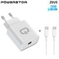 Powerstar Zeus Wandladegerät mit USB-C Kabel - 20W - Weiß