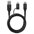 Baseus Twins 2-in-1 USB-C / USB-C Und Lightning Kabel CATLYW-H01 - 1m - Schwarz