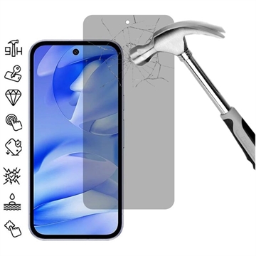 Google Pixel 9a Privacy Full Cover Panzerglas - Schwarz Rand