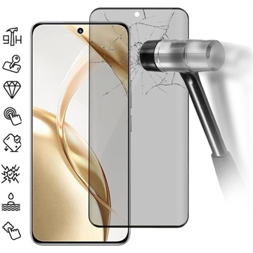 Honor 200 Privacy Full Cover Panzerglas - 9H - Schwarz Rand