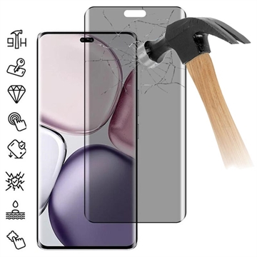 Honor Magic7 Lite Privacy Full Cover Panzerglas - Schwarz Rand