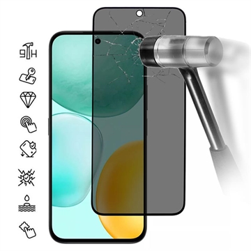 Honor X6c Privacy Full Cover Panzerglas - 9H - Schwarz Rand