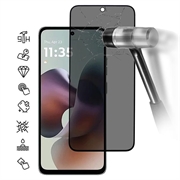 Motorola Moto G56 Privacy Full Cover Panzerglas - 9H - Schwarz Rand