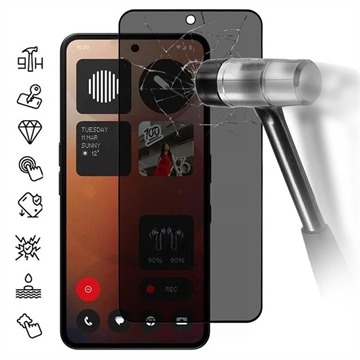 Nothing Phone (3a)/(3a) Pro Privacy Full Cover Panzerglas - Schwarz Rand