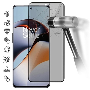 OnePlus 12R/Ace 3 Privacy Full Cover Panzerglas - 9H - Schwarz Rand