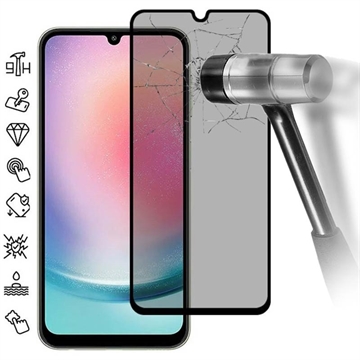 Samsung Galaxy A25 Privacy Full Cover Panzerglas - 9H - Schwarz Rand