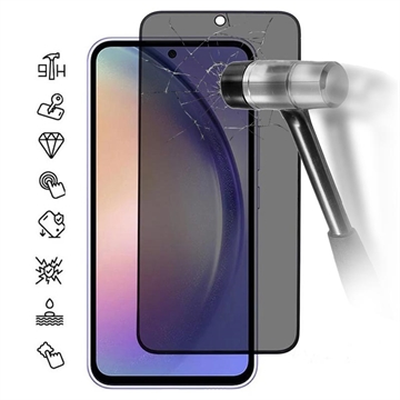 Samsung Galaxy A55 Privacy Full Cover Panzerglas - 9H - Schwarz Rand