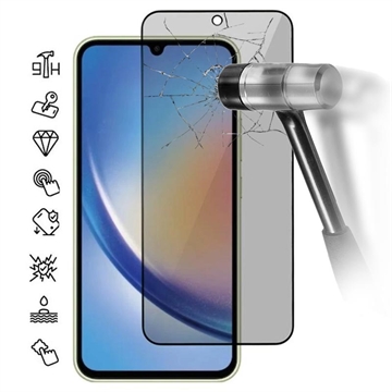 Samsung Galaxy M35 Privacy Full Cover Panzerglas - 9H - Schwarz Rand